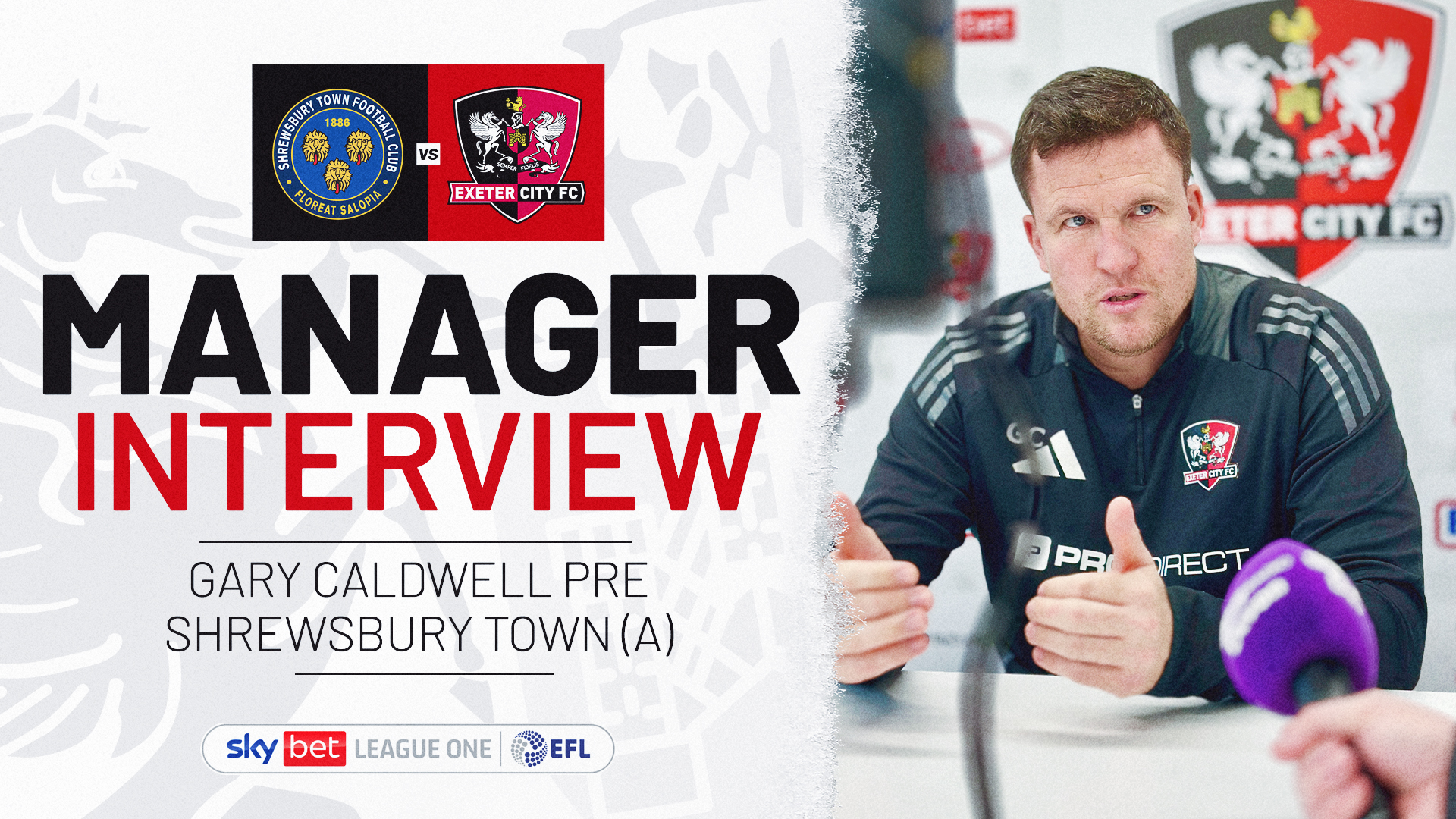 Gary Caldwell previews Thursday night football at Shrewsbury | Exeter
